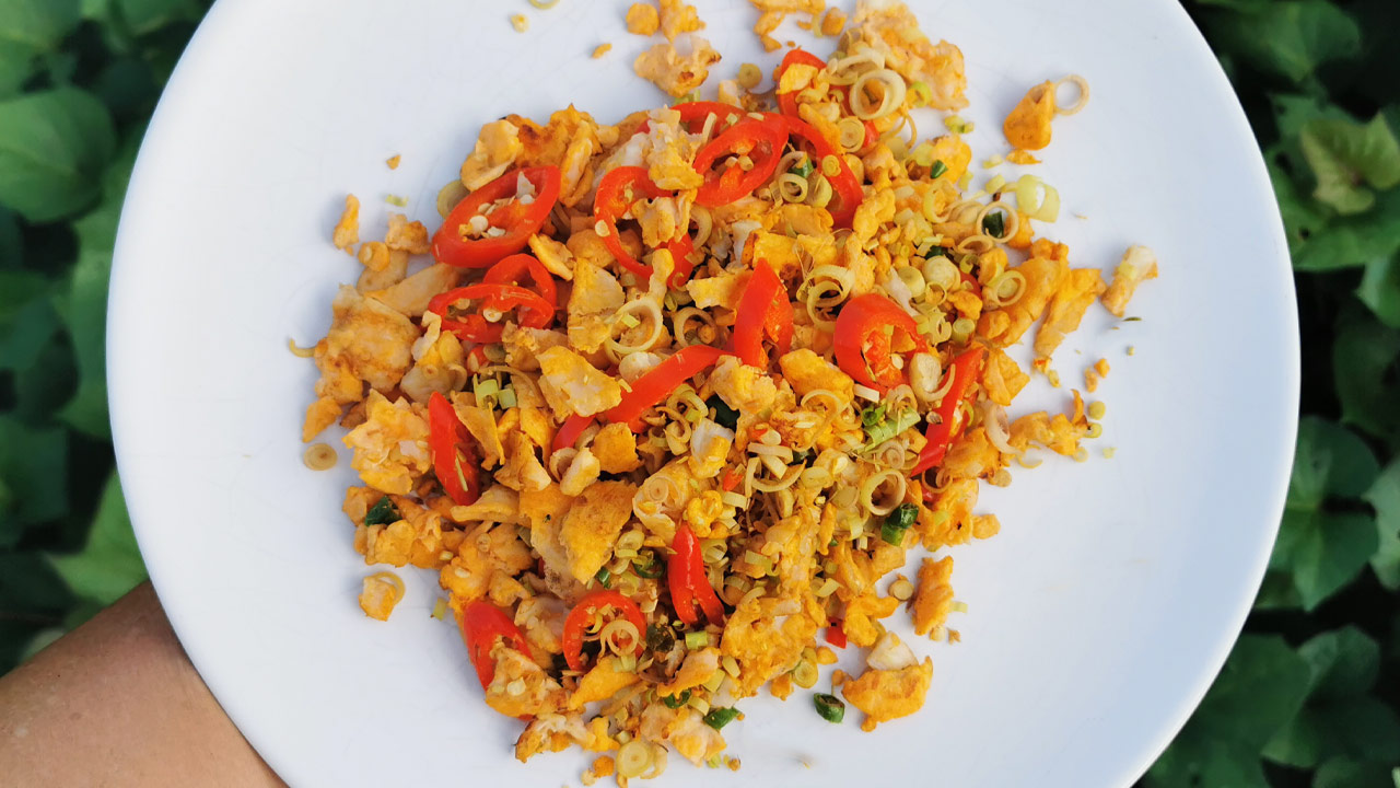 ตัดตะไคร้มาทำอาหาร